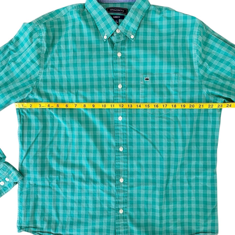 Crown & Ivy Mens Classic Fit Button Down Shirt Bundle Large Casual Work Wear 2pk - Picture 8 of 10